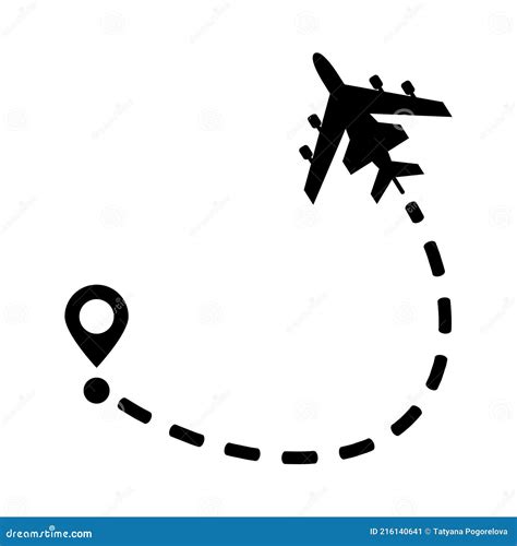 Airplane and Its Trail on a White Background. Vector Illustration Stock Vector - Illustration of ...