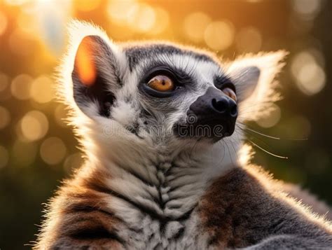 Ai Generated Illustration Wildlife Concept Of Ring Tailed Lemur Stock Illustration