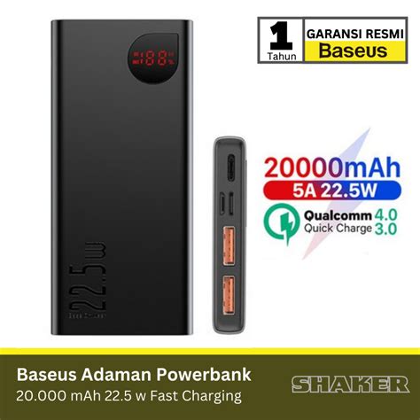 Jual Baseus Adaman Powerbank Fast Charging 20000 MAh QC 4 0 PD 22 5w