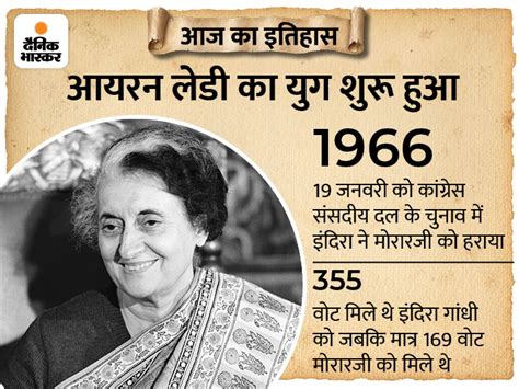 Today History Aaj Ka Itihas 19 January Indira Gandhi Was Elected The