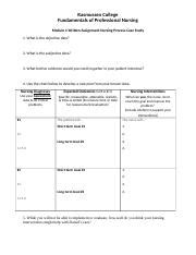 Module 04 Nursing Process Case Study Daniel Template 1 Docx