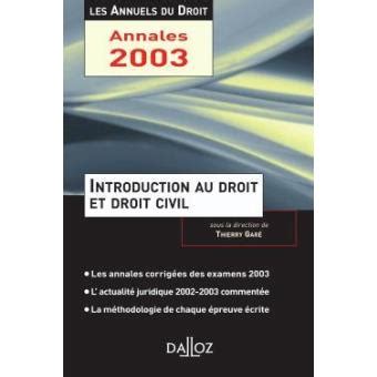 Introduction au droit et droit civil Edition 2003 broché Thierry