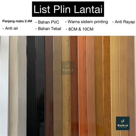 Jual Lis Skirting Lantai PANJANG 2 4M 240CM Lis Plin Lantai PVC