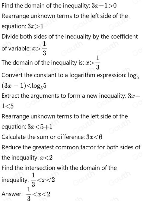 Solved Exercises On Logarithmic Inequality Direction In Your Answer