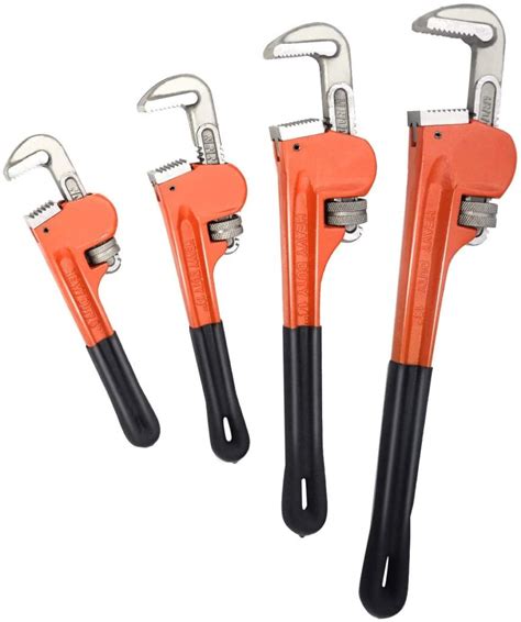 Goplus 4pcs Pipe Wrench Set Heat Treated Plumbing Wrench Wsoft Grip