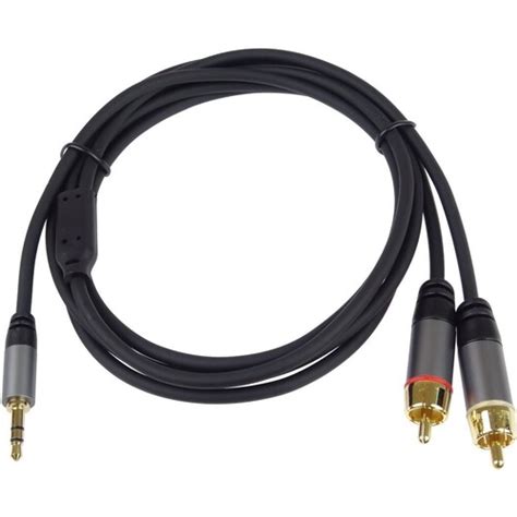 PremiumCord stíněný kabel stereo Jack 3 5mm 2x Cinch M M HQ černý 1