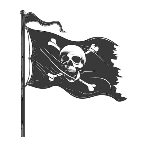 Premium Vector Silhouette Pirate Flag With A Skull And Crossbones