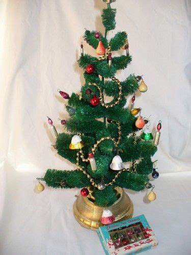 Vintage Musical Bottle Brush Christmas Tree~rotating~wcandle Tip Ornaments~19 Ebay Bottle