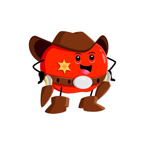 Cartoon Apple Cowboy Sheriff Wild West Character 48012853 Vector Art