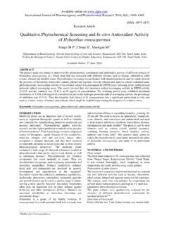 Qualitative Phytochemical Screening and In vitro ... / qualitative ... 