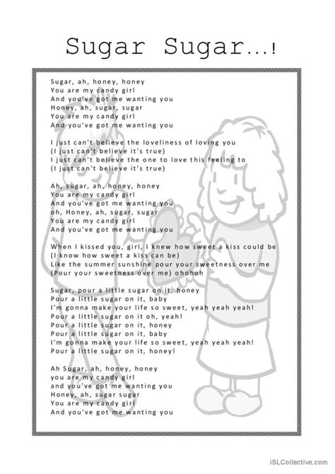 Sugar Sugar Song Puzzle Song And N Deutsch Daf Arbeitsblätter Pdf And Doc