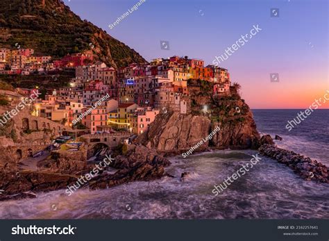 Colorful Cliffside Houses Maranola Cinque Terre Stock Photo 2162257641