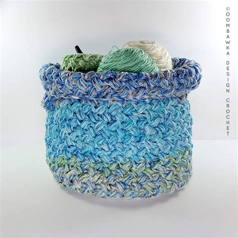 Yarn Stash Basket Free Pattern Medium Weight Yarn By Oombawka Design 2018 Folded Top Yarn