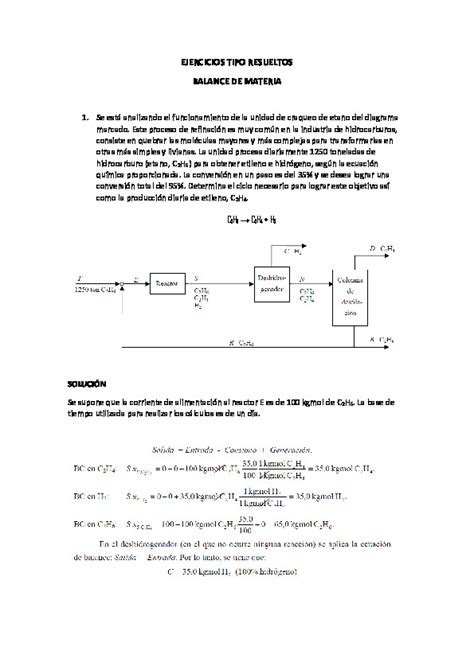 Ejercicios Balance De Materia PDFCOFFEE