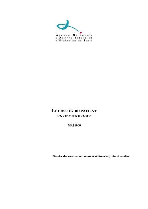 Pdf Le Dossier Du Patient En Odontologie Endodontie Xyz Le