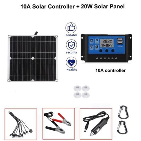 Panneau De Charge W Panneau Solaire Usb V Dc V Avec Contr Leur