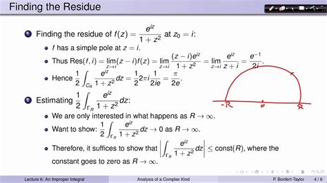 Week7lecture6 Evaluating An Improper Integral Via The Residue Theorem