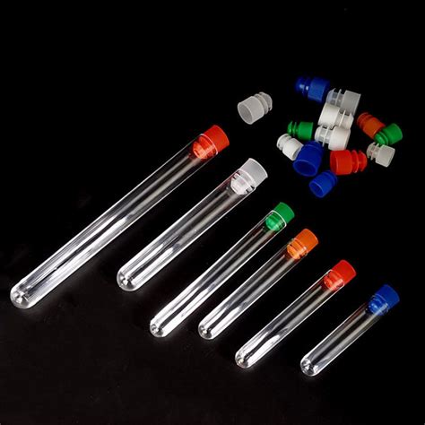 Transparent Plastic Test Tubes Lab Test Tool Screw Stopper Plug Cap