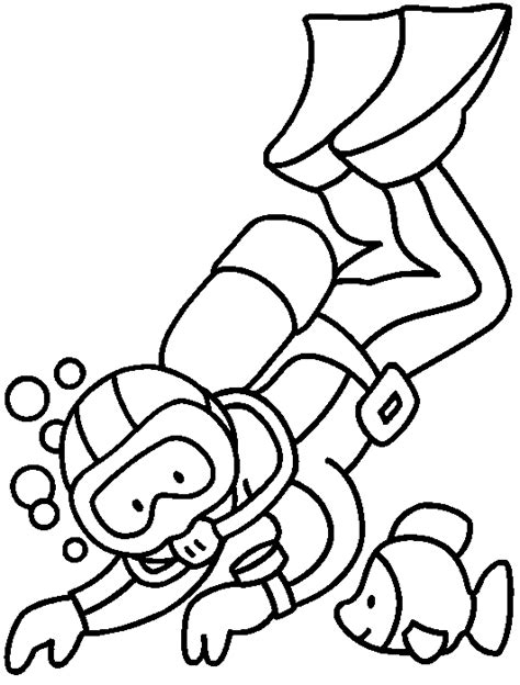 Scuba Diver Coloring Pages Printable Sketch Coloring Page Coloring