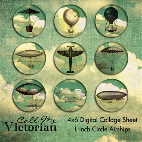 Free Digital Collage Sheet – Airships – Call Me Victorian