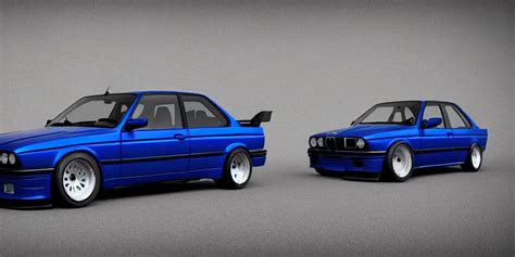 KREA Car Meet Of Dark Bright Blue BMW E30 Re Made By Salvador Dali