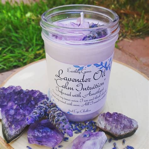 Crystal Infused Candles Meditation Candle Aromatherapy Etsy