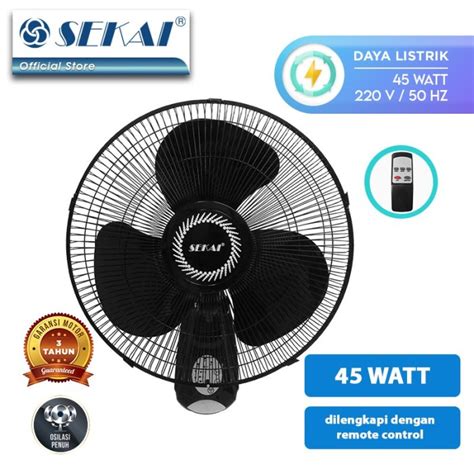 Jual Kipas Angin Dinding Sekai Remot WFN 1628R Wall Fan Sekai Remot