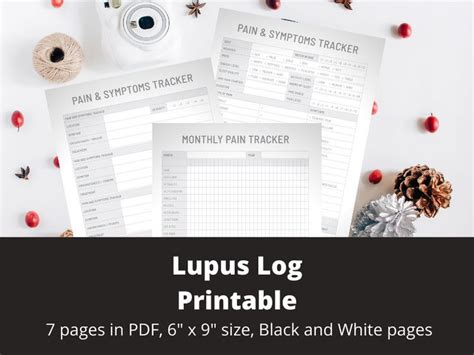 Lupus Log Printable Symptom Tracker Chronic Illness Etsy