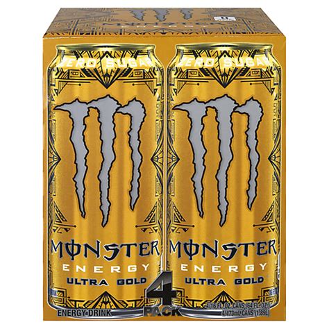 Monster Ultra Gold 4 Pack Soft Drinks Foodtown