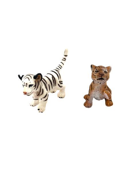 Lot Of 2 Schleich Wildlife Standing Tiger Cub Cubs White And Orange Ebay