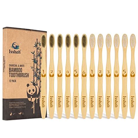 Isshah Biodegradable Eco Friendly Natural Bamboo Charcoal Toothbrushes