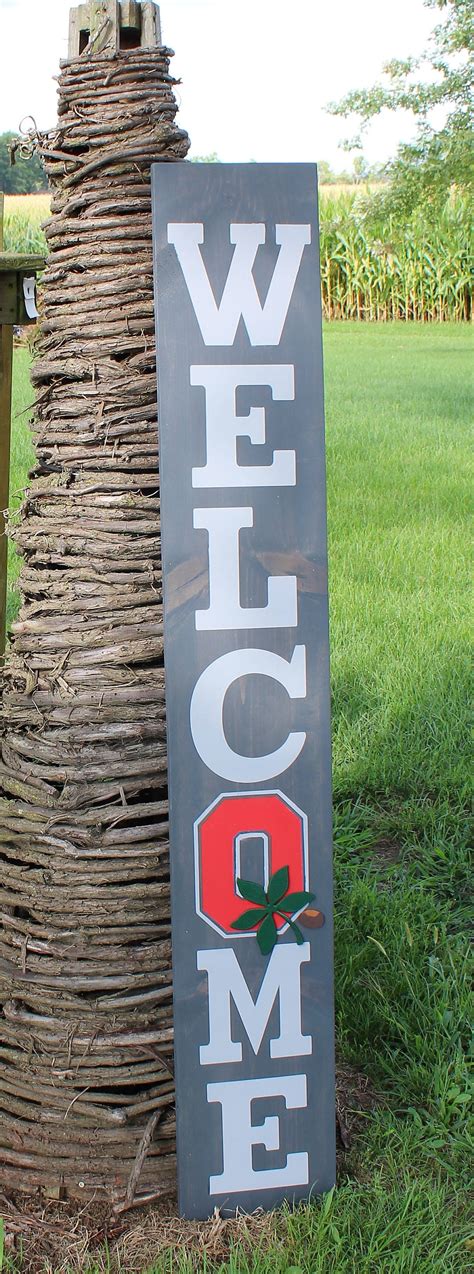 Ohio Welcome sign Wood Welcome sign Block O Welcome | Etsy