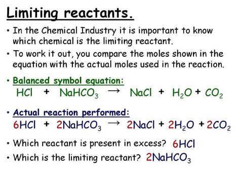 Stoichiometry And Limiting Reactant Lab