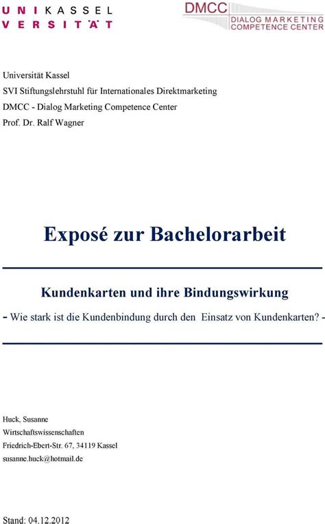 Expose Bachelorarbeit Beispiel