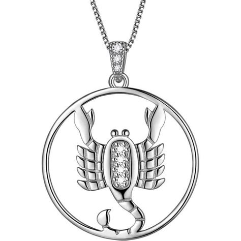 TRA Scorpion Collier En Argent Sterling 12 Zodiaque 12 Pendentif