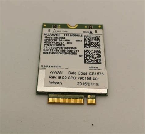 Hp Elitebook 820 725 G1 G2 840 G3 Huawei Lte 4g Wwan Module Me906e 790198 001 Ebay