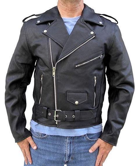 Leather Supreme Men S Classic Genuine Cowhide Leather Motorcycle Jacket