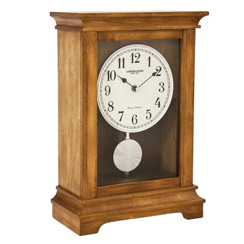 Wood Battery Westminster chime Mantle Clock with Pendulum 06403