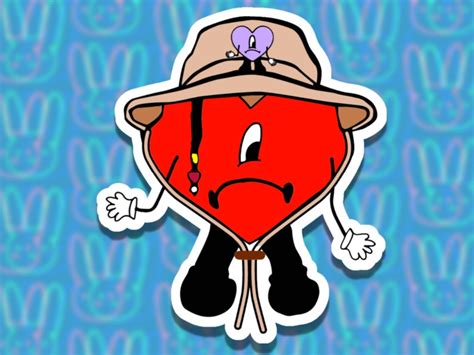 Bad Bunny Heart Sticker Un Verano Sin Ti YHLQMDLG Logo Conejo Etsy