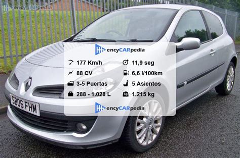 Renault Clio 1 6 16v 88 Ficha Técnicas 2006 2007 rendimiento