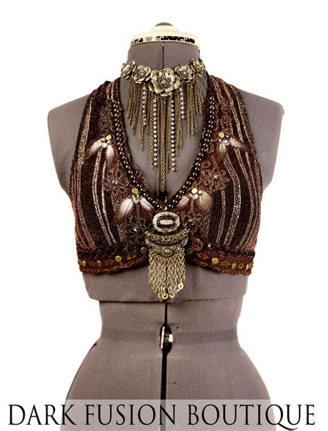 Halter C Cup Brown Gold Black Copper Sparkle Kuchi Etsy Belly Dance