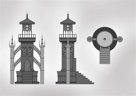 Gothic lighthouse and block out paint-over on Behance