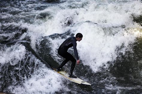 Munich Germany October Unidentified Surfer In The Eisbach