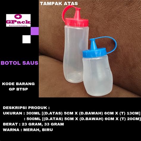 Jual BOTOL KECAP PLASTIK BOTOL SAUS PLASTIK 300ML 500ML GP BTSP