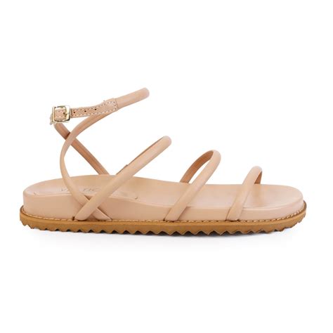 Papete Vestige Ágata Nude Tiras Rolete