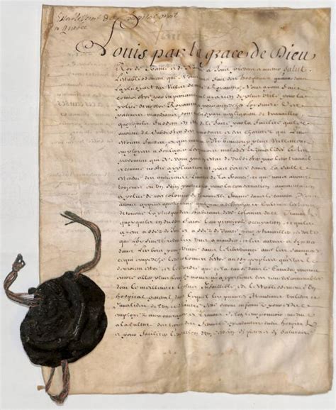 Lettres Patentes De Louis Xiv Qui Permettent L Tablissement D Un