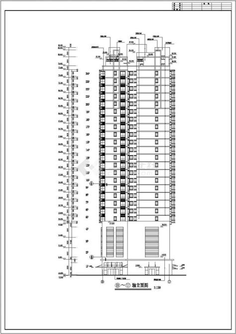 24层商住一体综合楼建筑cad详细施工设计图纸住宅小区土木在线