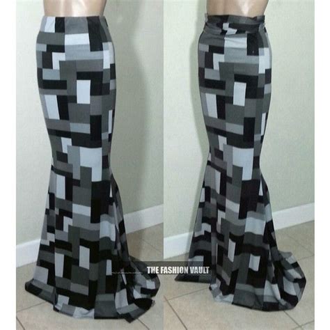 Cosplay Minecraft Enderman Girl Maxi Mermaid Skirt