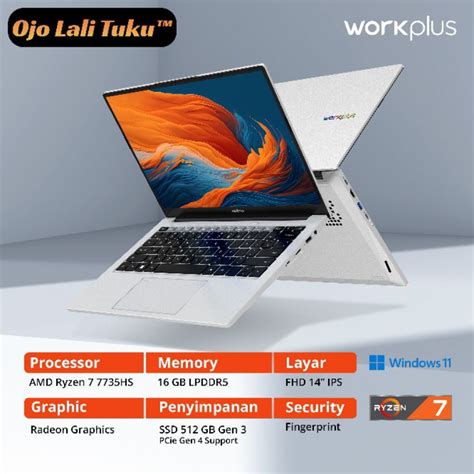 Jual ADVAN Laptop Workplus AMD Ryzen 7 7735HS Ryzen 5 6600H 14 FHD