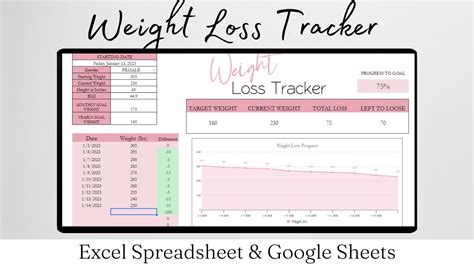 Weight Loss Tracking Spreadsheet Weight Loss Tracking Excel Sheet Weight Loss Tracker Excel